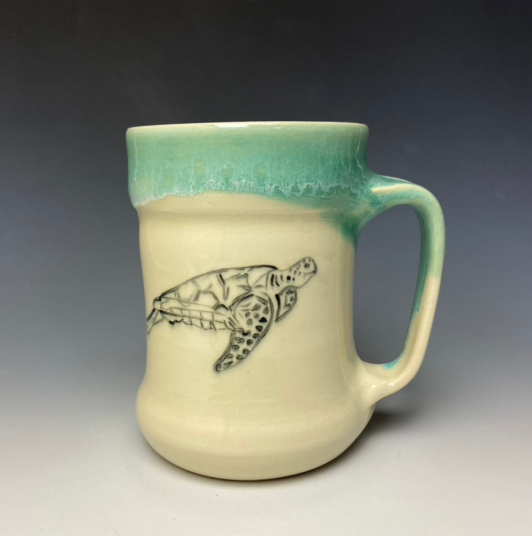 Sea Turtle Mug- Seafoam Green