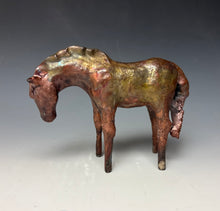 Load image into Gallery viewer, Copper Satin Raku Horse 877
