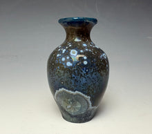 Load image into Gallery viewer, Cobalt Galaxy Crystalline Glazed Mini Vase
