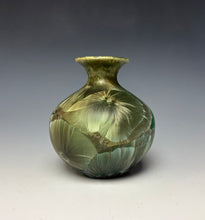 Load image into Gallery viewer, Green Galaxy Crystalline Glazed Mini Vase 2
