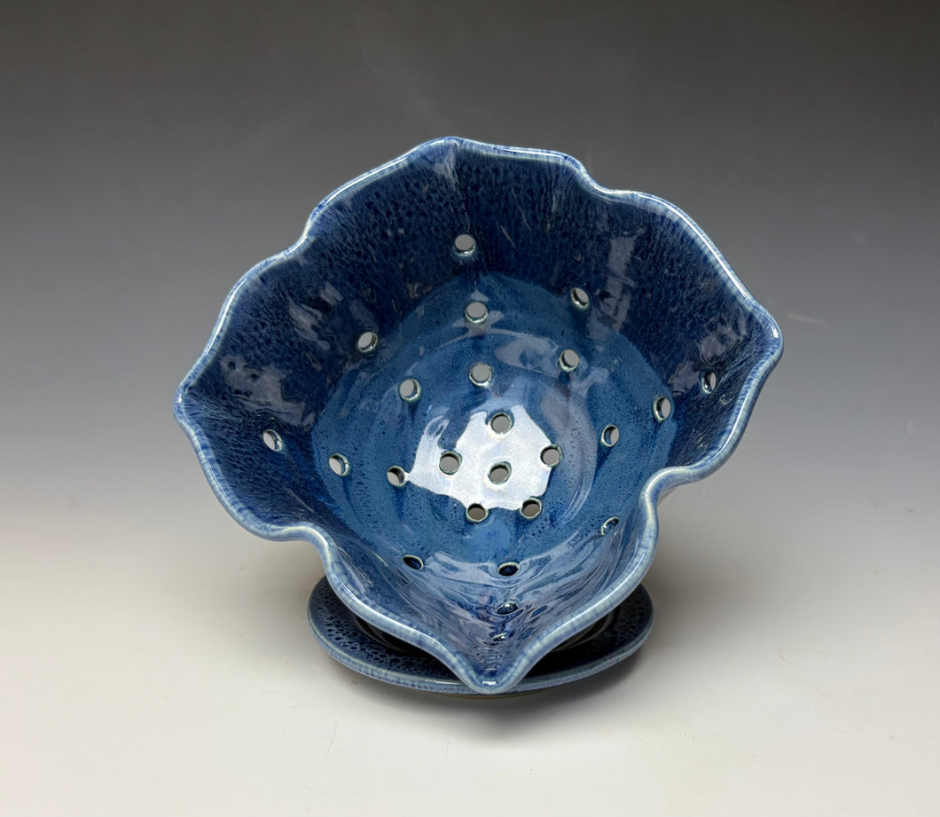 Deep Blue Lotus Berry Bowl
