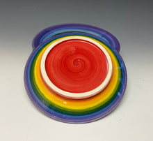 Load image into Gallery viewer, Rainbow Sandwich Plate- Purple Rim
