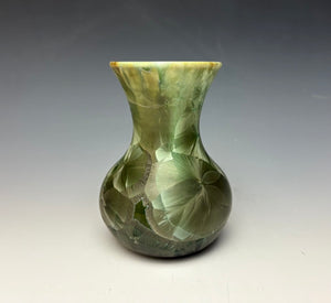 Green Galaxy Crystalline Glazed Mini Vase #3