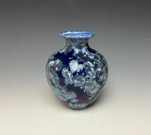 Winter Sky Blue Crystalline Glazed Mini Vase #3