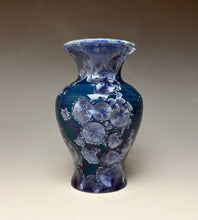 Load image into Gallery viewer, Crystalline Glazed Mini Vase in Atlantic Storm Blue 5
