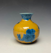 Load image into Gallery viewer, Blue and Orange Crystalline Mini Vase
