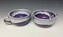 Load image into Gallery viewer, Purple and White Soup Mug
