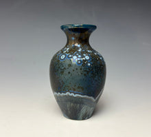 Load image into Gallery viewer, Cobalt Galaxy Crystalline Glazed Mini Vase

