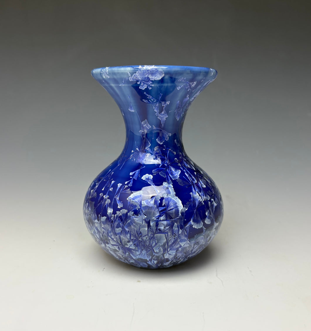 Winter Sky Blue Crystalline Glazed Mini Vase