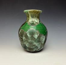 Load image into Gallery viewer, Crystalline Glazed Vase in Green Galaxy
