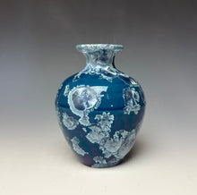 Load image into Gallery viewer, Crystalline Glazed Mini Vase in Atlantic Storm Blue
