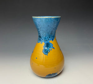 Blue and Orange Crystalline Glazed Vase