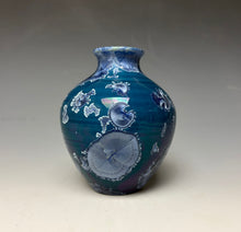 Load image into Gallery viewer, Crystalline Glazed Mini Vase in Atlantic Storm Blue
