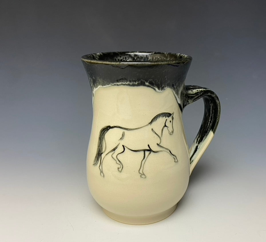 Trotting Horse Mug - Jet Black