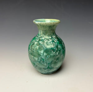 Emerald Green Crystalline Glazed Mini Vase 3
