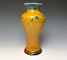Load image into Gallery viewer, Blue and Orange Crystalline Glazed Vase
