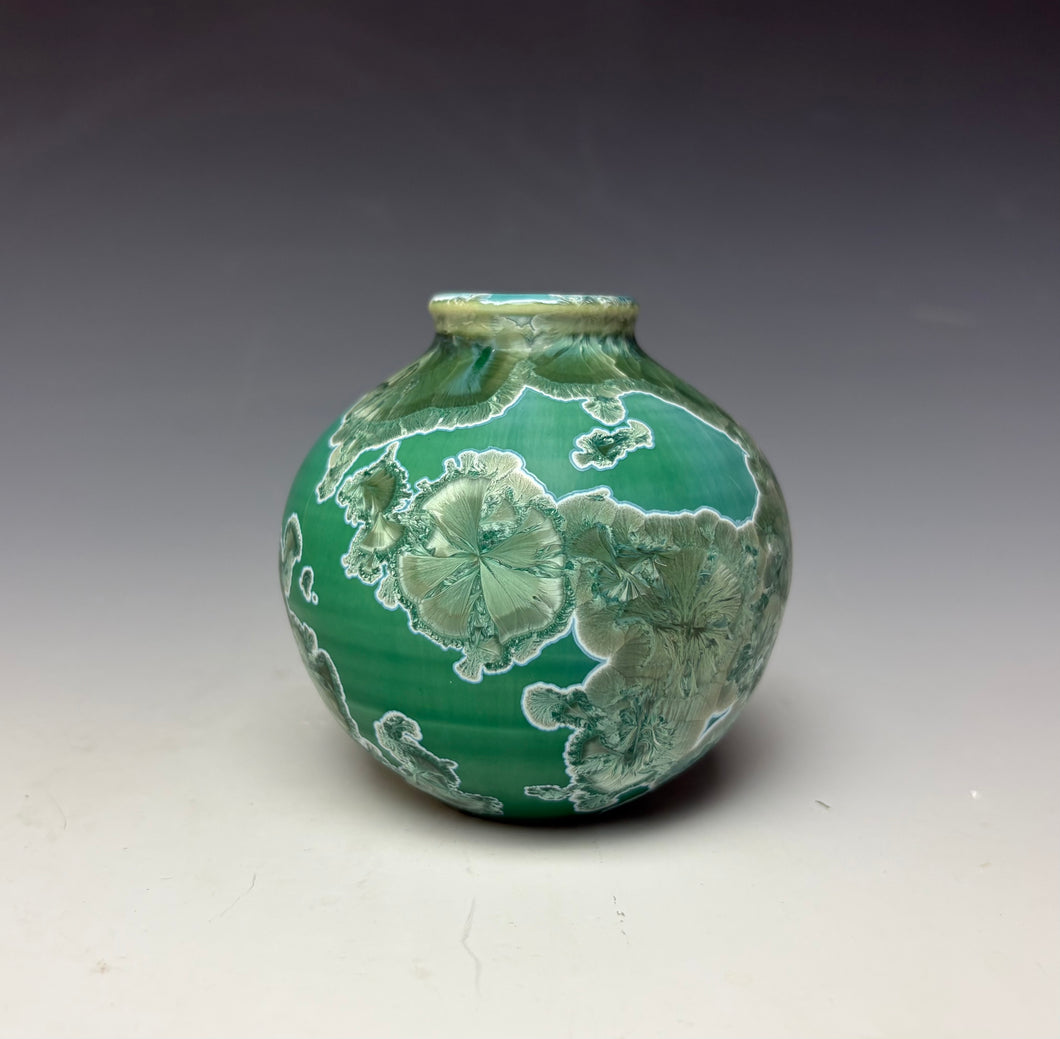 Emerald Green Crystalline Glazed Mini Vase 6