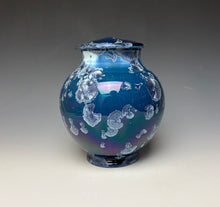 Load image into Gallery viewer, Crystalline Glazed Jar in Atlantic Storm Blue #2
