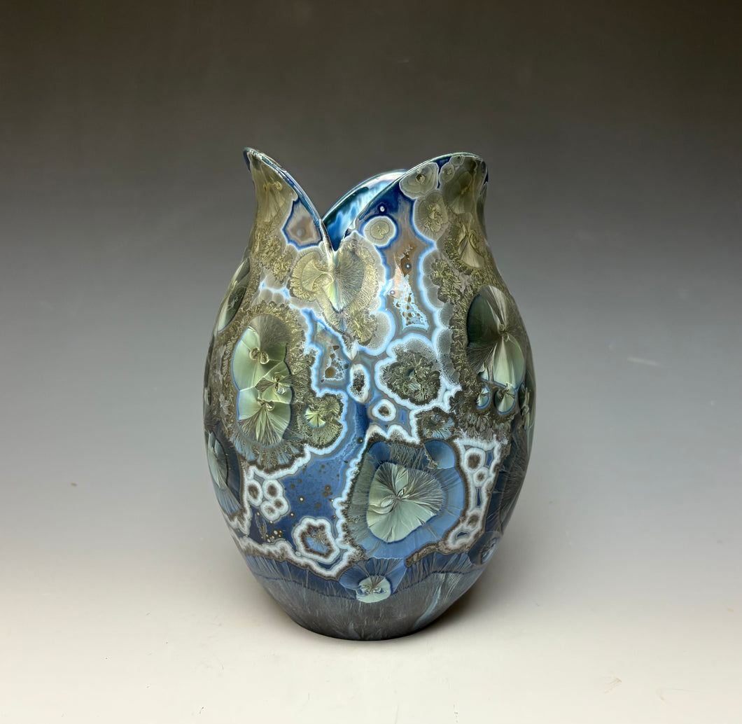 Tulip Vase- Cobalt Galaxy #1
