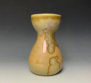 Gold Crystalline Glazed Bulb Vase