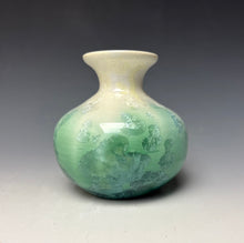 Load image into Gallery viewer, Crystalline Mini Vase in Ivory and Green 2
