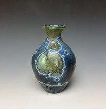 Load image into Gallery viewer, Cobalt Galaxy Crystalline Glazed Mini Vase

