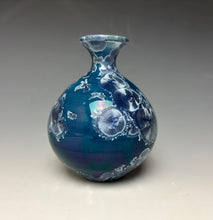 Load image into Gallery viewer, Crystalline Glazed Mini Vase in Atlantic Storm Blue 2
