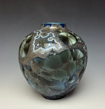 Load image into Gallery viewer, Cobalt Galaxy Crystalline Glazed Vase
