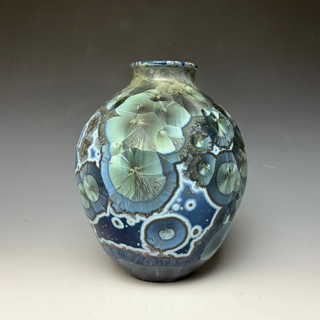 Cobalt Galaxy Crystalline Glazed Vase