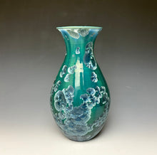Load image into Gallery viewer, Aqua Crystalline Glazed Vase
