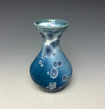 Load image into Gallery viewer, Crystalline Glazed Mini Vase in Atlantic Storm Blue
