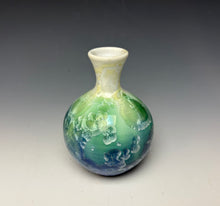 Load image into Gallery viewer, Crystalline Mini Vase in Ivory, Green and Blue 2
