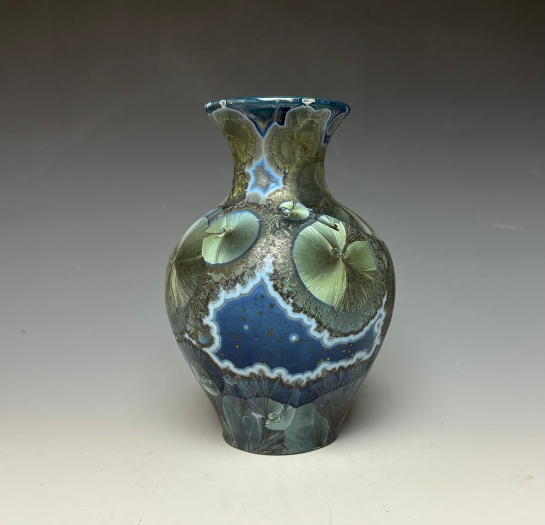 Cobalt Galaxy Crystalline Glazed Mini Vase 3