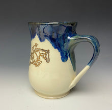 Load image into Gallery viewer, Gold Jumping Horse &amp; Rider Mug- Galaxy Blue #1
