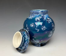 Load image into Gallery viewer, Crystalline Glazed Jar in Atlantic Storm Blue #2

