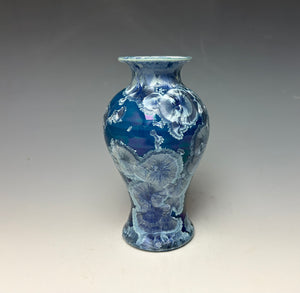 Crystalline Glazed Mini Vase in Atlantic Storm Blue 4