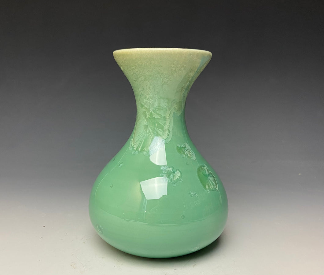 Light Green Crystalline Glazed Mini Vase