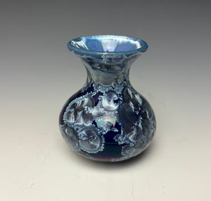 Winter Sky Blue Crystalline Glazed Mini Vase 7