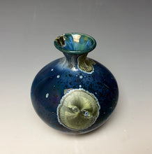 Load image into Gallery viewer, Deep Aquamarine Galaxy Crystalline Glazed Mini Vase
