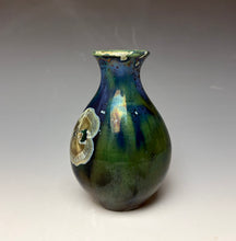 Load image into Gallery viewer, Deep Aquamarine Galaxy Crystalline Glazed Mini Vase 2
