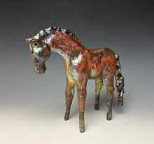 Load image into Gallery viewer, Copper Satin Raku Horse 878
