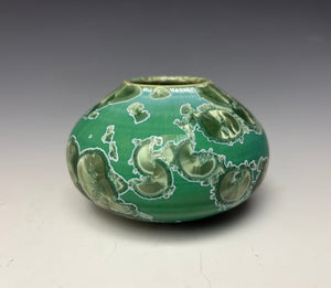 Emerald Green Crystalline Glazed Mini Vase 9