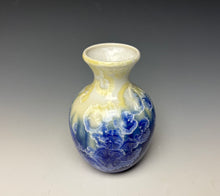 Load image into Gallery viewer, Crystalline Mini Vase in Ivory and Blue
