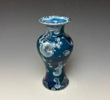 Load image into Gallery viewer, Crystalline Glazed Mini Vase in Atlantic Storm Blue 6

