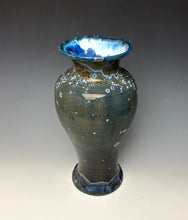 Load image into Gallery viewer, Cobalt Galaxy Crystalline Glazed Vase 14

