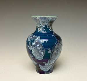 Crystalline Glazed Mini Vase in Atlantic Storm Blue 2