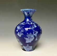 Load image into Gallery viewer, Winter Sky Blue Crystalline Glazed Mini Vase
