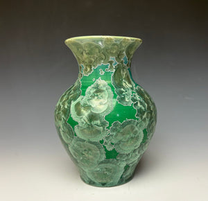 Emerald Green Crystalline Glazed Vase #2