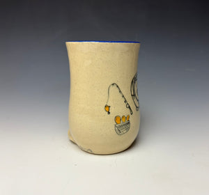 Fisherman Pig Mug - Blue