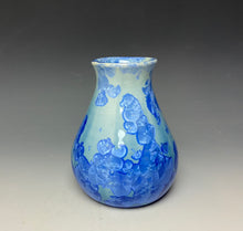 Load image into Gallery viewer, Teal Blue Crystalline Glazed Vase
